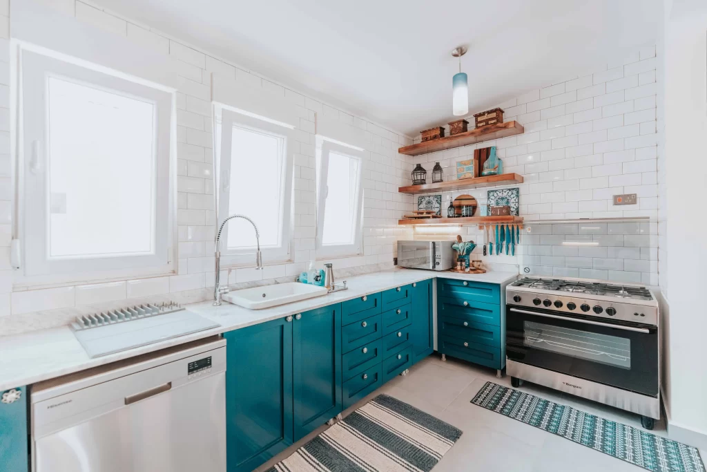 blue kitchen